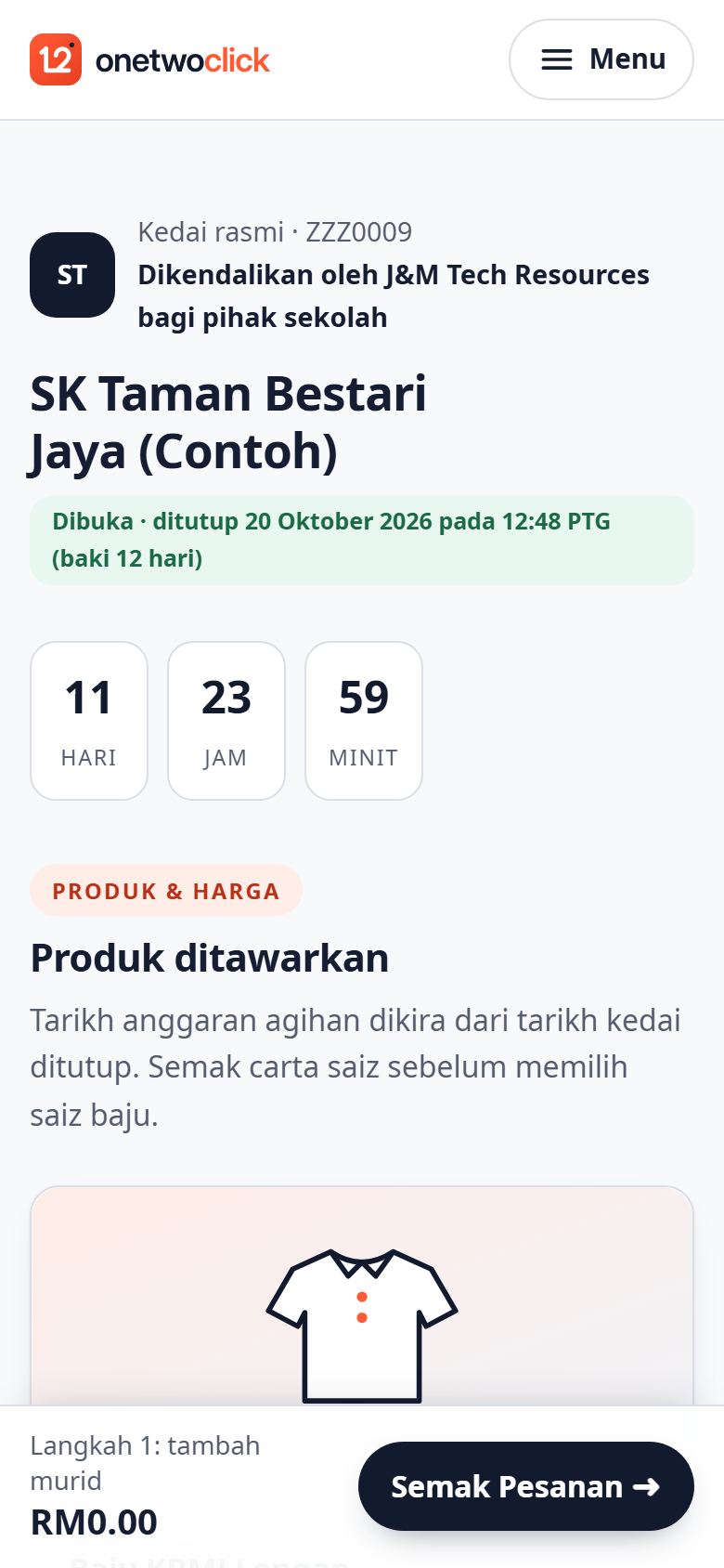 Kedai sekolah di telefon: nama sekolah, tarikh tutup dan kiraan masa