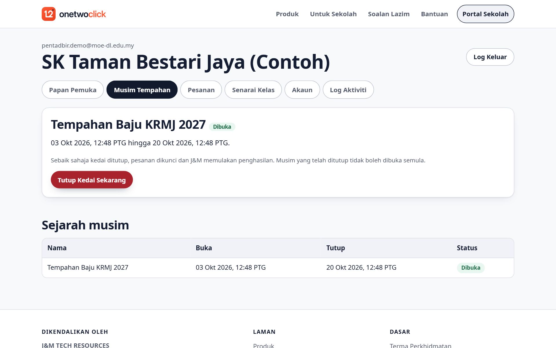 Tab Musim Tempahan